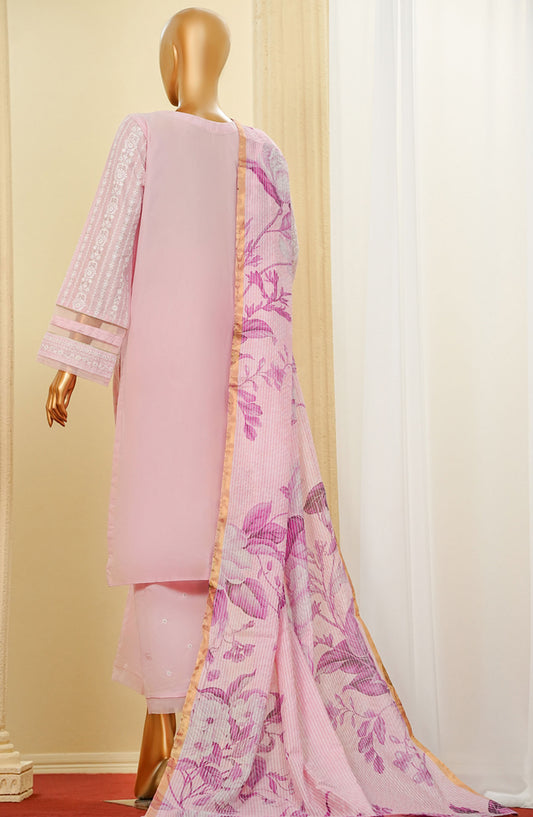 HZ Textile Chikankari Cotton Stitched 3 Piece Suit - PWC-105 - HZ25CTVE - Pink - Summer Collection