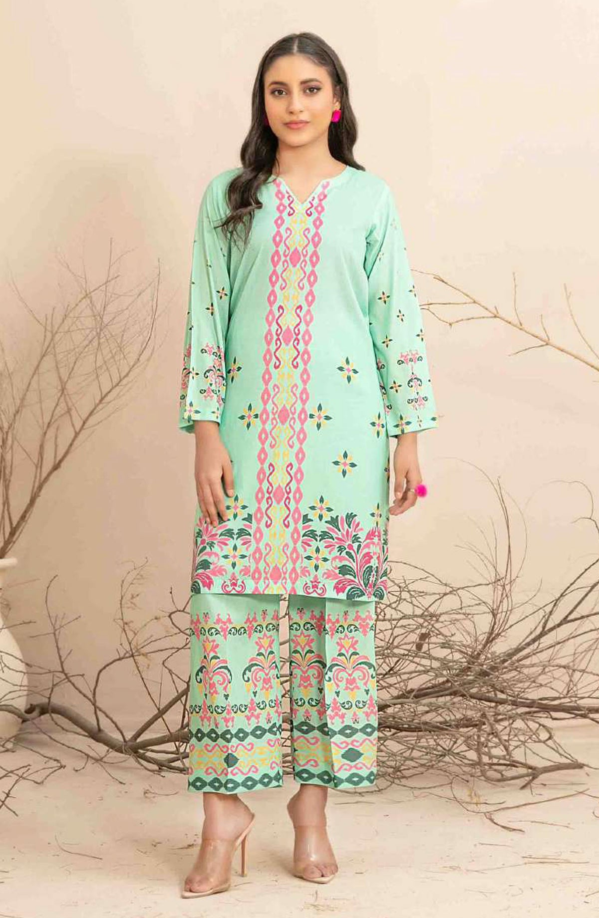 Safiah by Tawakkal Fabric Printed Lawn Stitched 2 Piece Suit - D-1067 - TF25S2SD - Green - Summer Collection