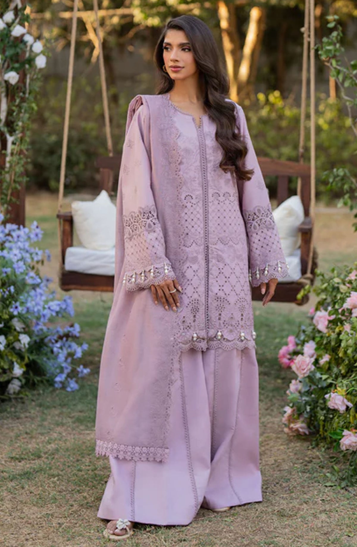 Reveerie by Florent Chikankari Lawn Unstitched 3 Piece Suit - FLC-05 B - FL25RC - Purple - Summer Collection