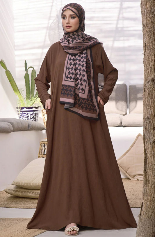 TGM25AB Women Casual Abaya Barkha