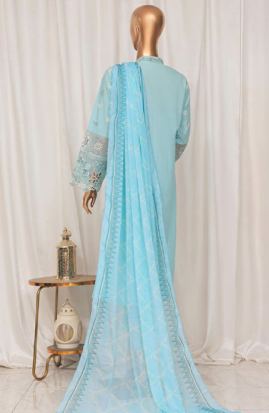 Bin Saeed Embroidered Lawn Stitched 3 Piece Suit - LF-142B - BS25LPCV3 - Blue - Summer Collection