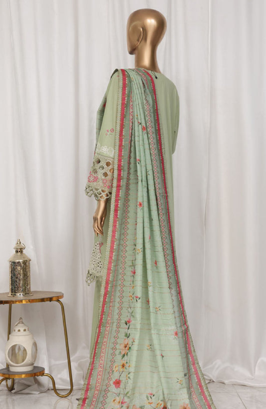 Bin Saeed Embroidered Lawn Stitched 3 Piece Suit - LF-133A - BS25LPCV3 - Green - Summer Collection
