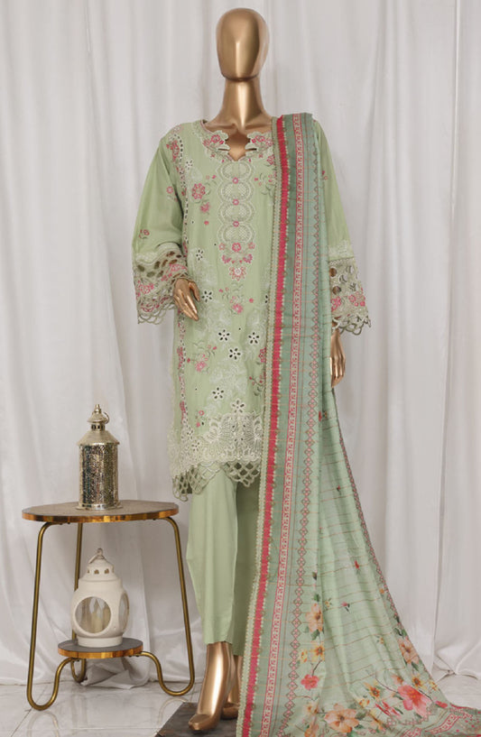 Bin Saeed Embroidered Lawn Stitched 3 Piece Suit - LF-133A - BS25LPCV3 - Green - Summer Collection