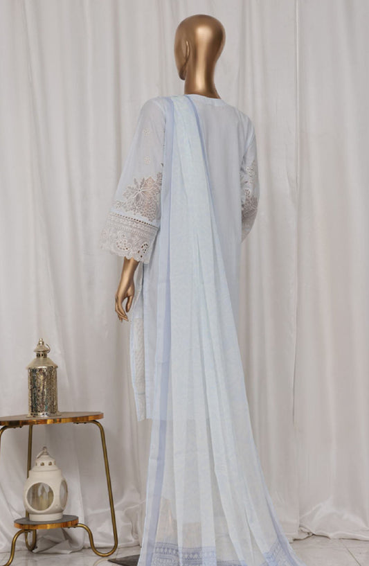 Bin Saeed Embroidered Lawn Stitched 3 Piece Suit - LF-140B - BS25LPCV3 - Blue - Summer Collection