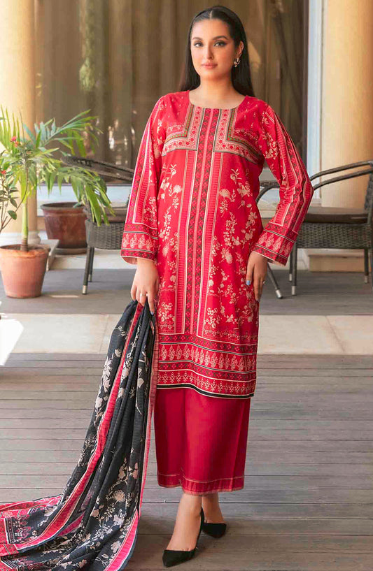 Masooma by Tawakkal Fabrics Printed Lawn Unstitched 3 Piece Suit - D-1496 - TF25ML - Red - Summer Collection