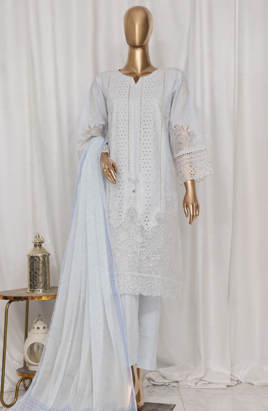 Bin Saeed Embroidered Lawn Stitched 3 Piece Suit - LF-140B - BS25LPCV3 - Blue - Summer Collection