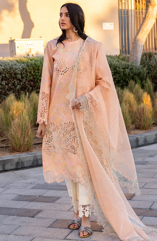 Carnation by Rang Rasiya Embroidered Lawn Unstitched 3 Piece Suit - D-04 Zinnia - RR25CL - Pink - Summer Collection