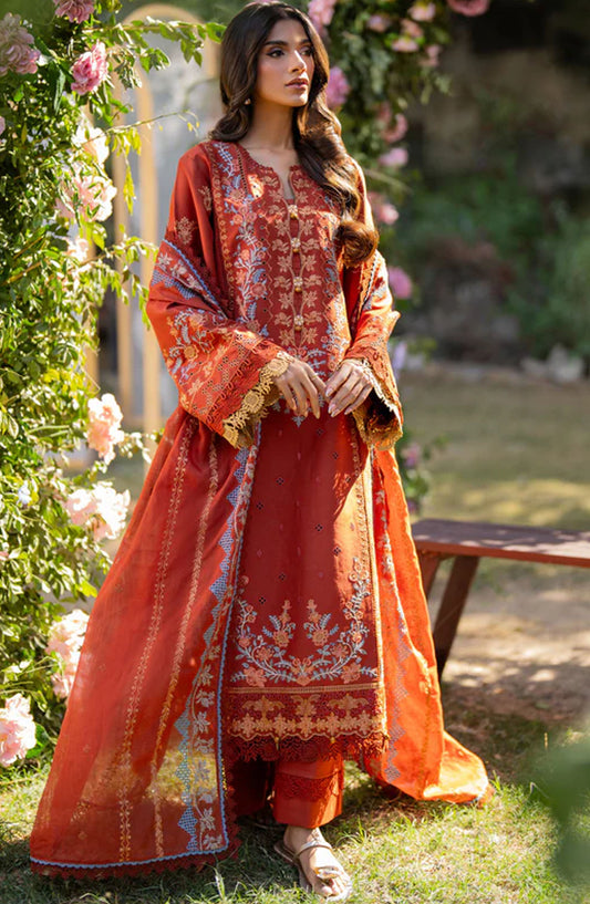 Reveerie by Florent Chikankari Lawn Unstitched 3 Piece Suit - FLC-02 B - FL25RC - Red - Summer Collection