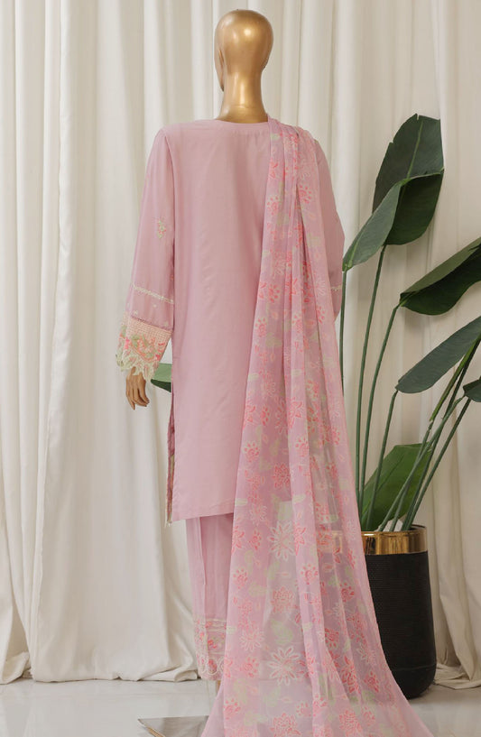 Bin Saeed Embroidered Cotton Stitched 3 Piece Suit - D-01 - BS25TC - Pink - Summer Collection