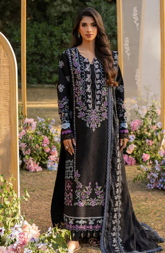 Reveerie by Florent Chikankari Lawn Unstitched 3 Piece Suit - FLC-02 A - FL25RC - Black - Summer Collection