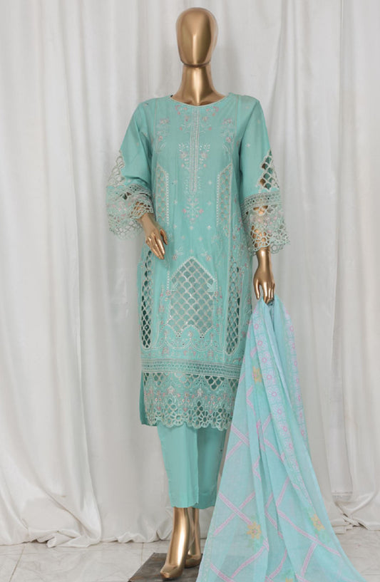 Bin Saeed Embroidered Lawn Stitched 3 Piece Suit - LF-149C - BS25LPCV3 - Blue - Summer Collection
