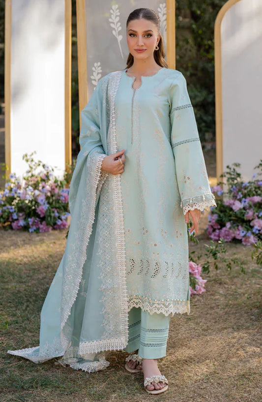 Reveerie by Florent Chikankari Lawn Unstitched 3 Piece Suit - FLC-01 A - FL25RC - Blue - Summer Collection