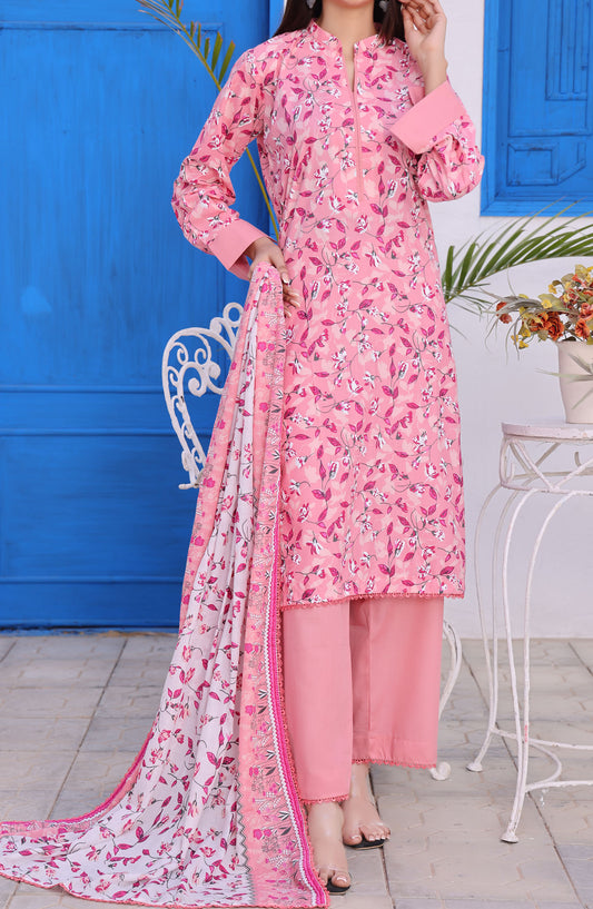 Amna Khadija Printed Wrinkle Free Unstitched 3 Piece Suit - 1153-A - AK25WFV26 - Pink - Casual Collection
