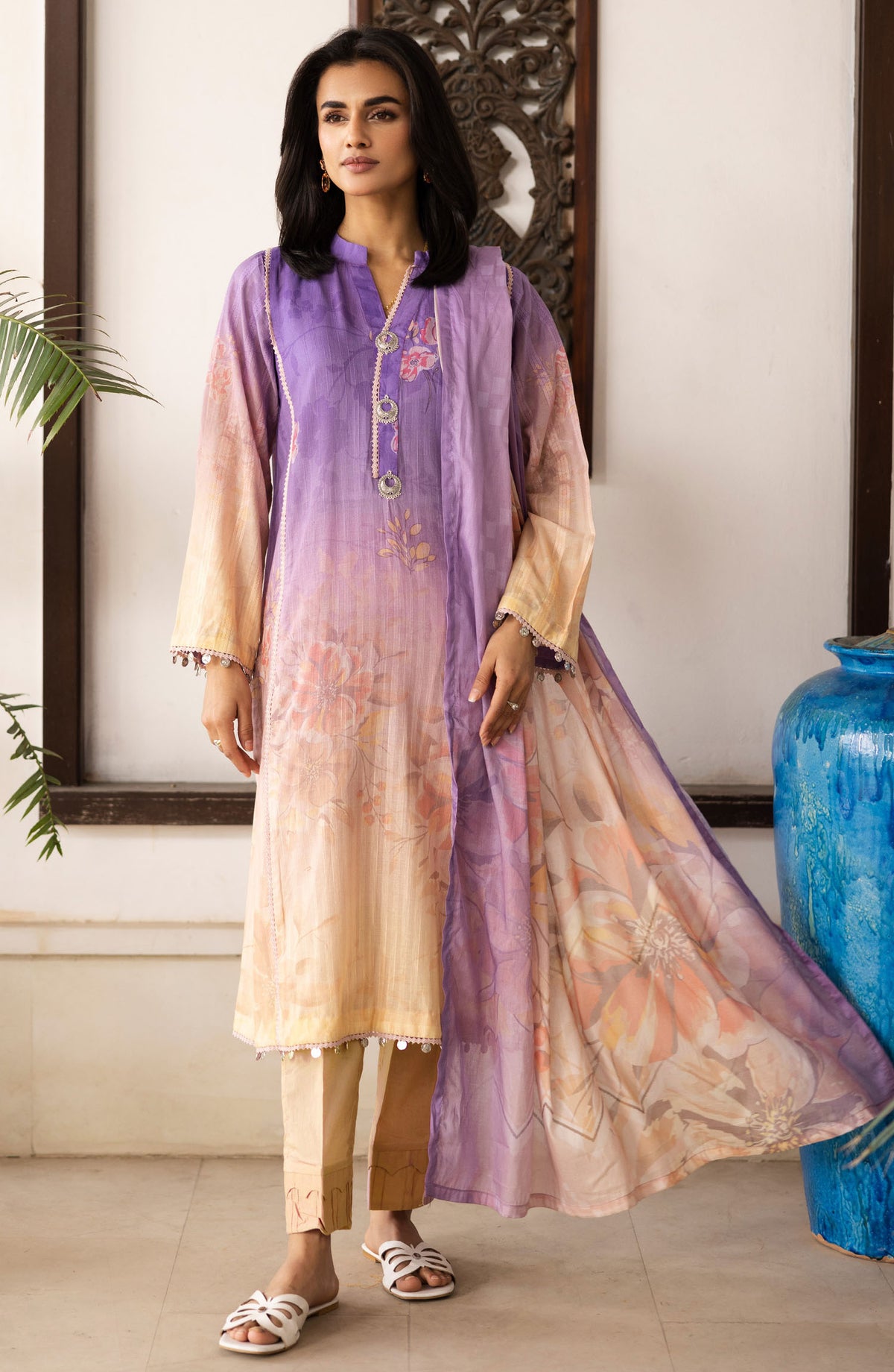 Ushna by Johra Embroidered Lawn Unstitched 3 Piece Suit - JH-219 - JH25UL - Purple - Summer Collection