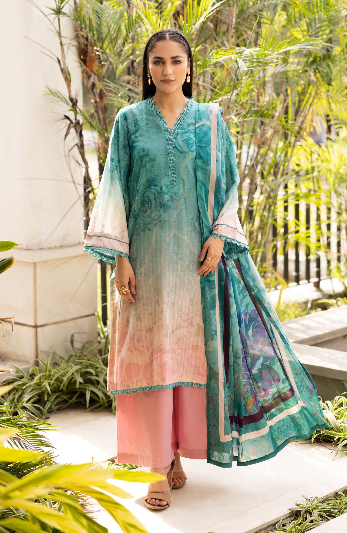 Ushna by Johra Embroidered Lawn Unstitched 3 Piece Suit - JH-218 - JH25UL - Blue - Summer Collection