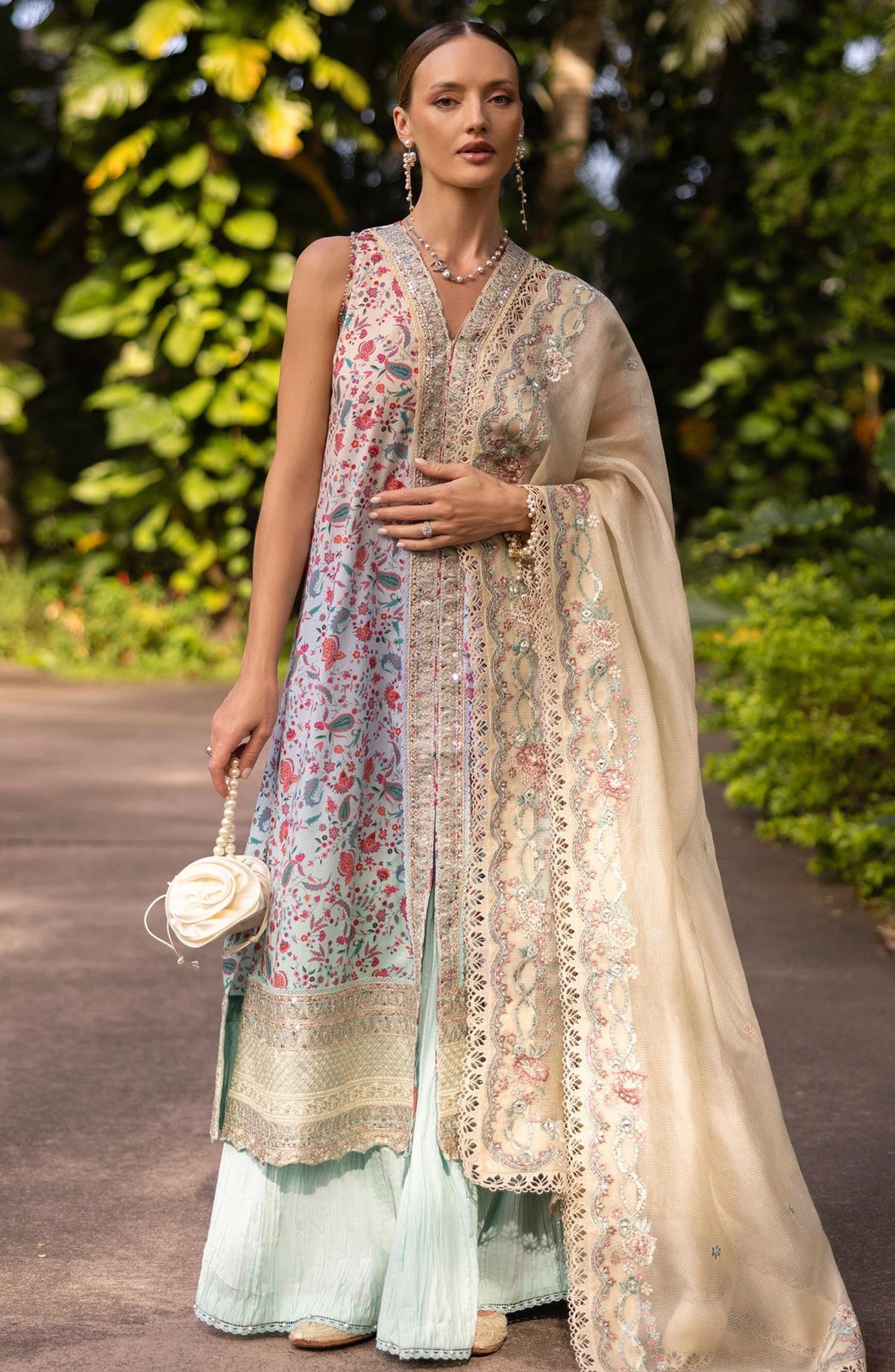 Zinnia by Faiza Saqlain Embroidered Lawn Unstitched 3 Piece Suit - Valetta - FS25ZL - Purple - Summer Collection