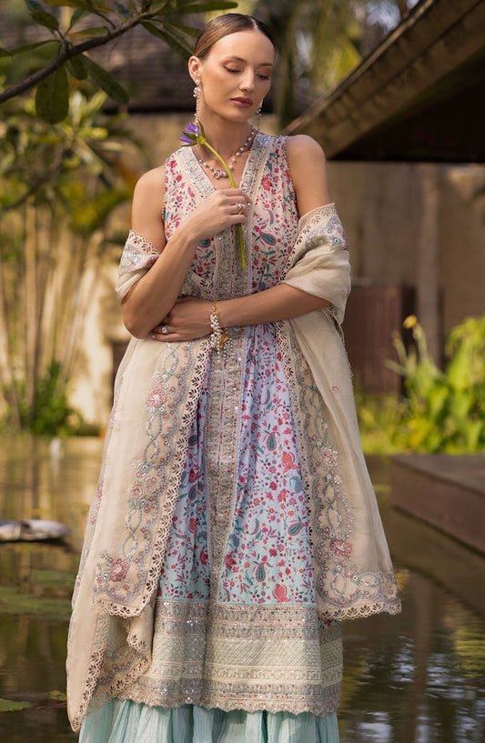 Zinnia by Faiza Saqlain Embroidered Lawn Unstitched 3 Piece Suit - Valetta - FS25ZL - Purple - Summer Collection