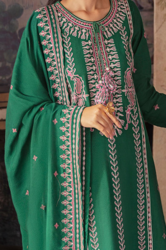 Manzil - Khaddar and Linen Unstitched Collection D- VERDANT PEA