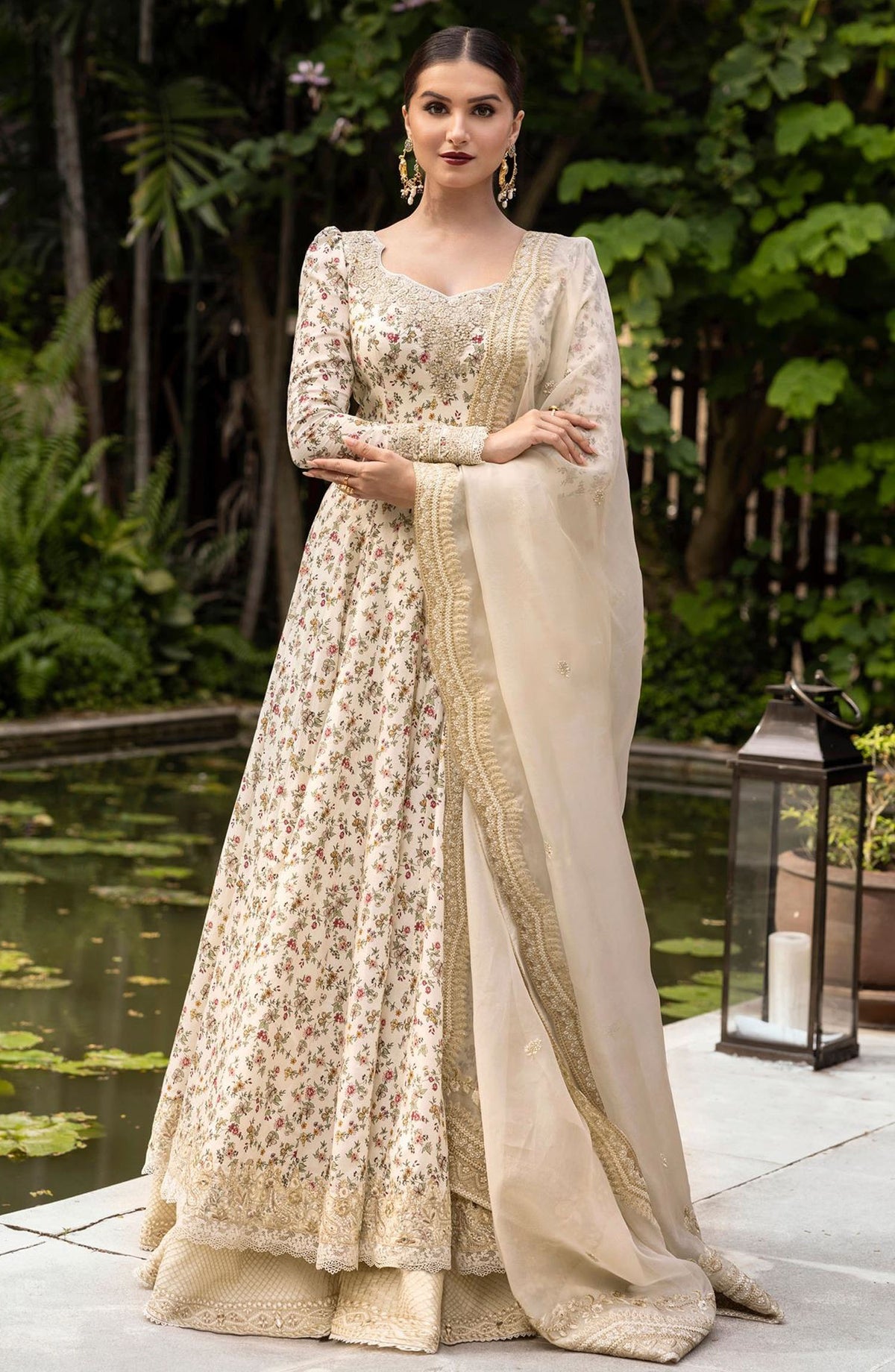 Zinnia by Faiza Saqlain Embroidered Lawn Unstitched 3 Piece Suit - Vinika - FS25ZL - Off White - Summer Collection