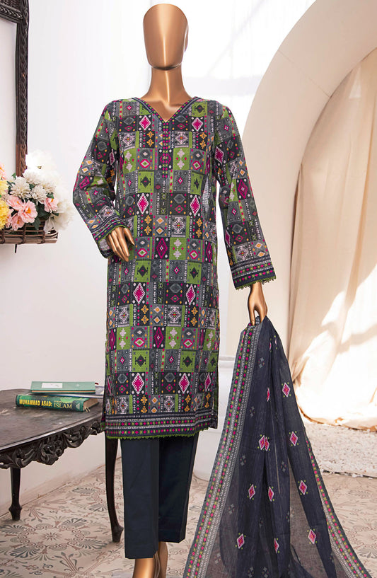 Vital by HZ Textile Printed Lawn Unstitched 3 Piece - VP-104 - HZ25VT - Black - Summer Collection