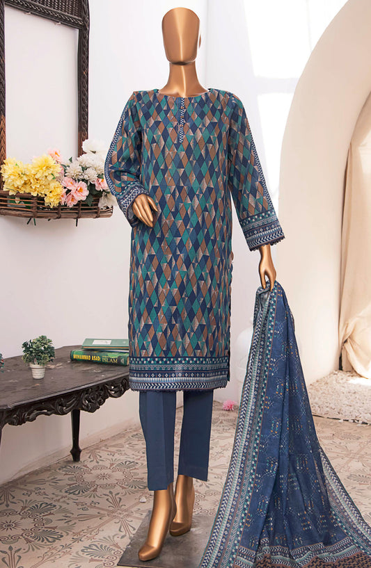 Vital by HZ Textile Printed Lawn Unstitched 3 Piece - VP-108 - HZ25VT - Blue - Summer Collection