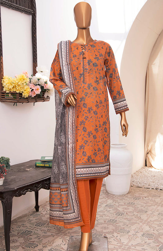 Vital by HZ Textile Printed Lawn Unstitched 3 Piece - VP-109 - HZ25VT - Orange - Summer Collection