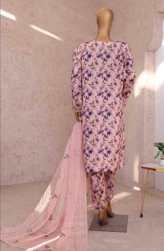 Vogue by HZ Textile Printed Raw Silk Unstitched 3 Piece - VRS 1089 - HZ25V - Light Pink - Winter Collection