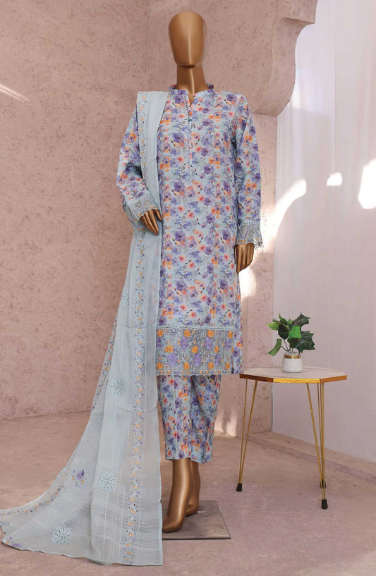 Vogue by HZ Textile Printed Raw Silk Unstitched 3 Piece - VRS 1116 - HZ25V - Lavender - Winter Collection