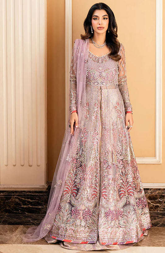 Mushq Embroidered Net Unstitched 4 Piece - Waday - MQ25M - Purple - Formal Collection