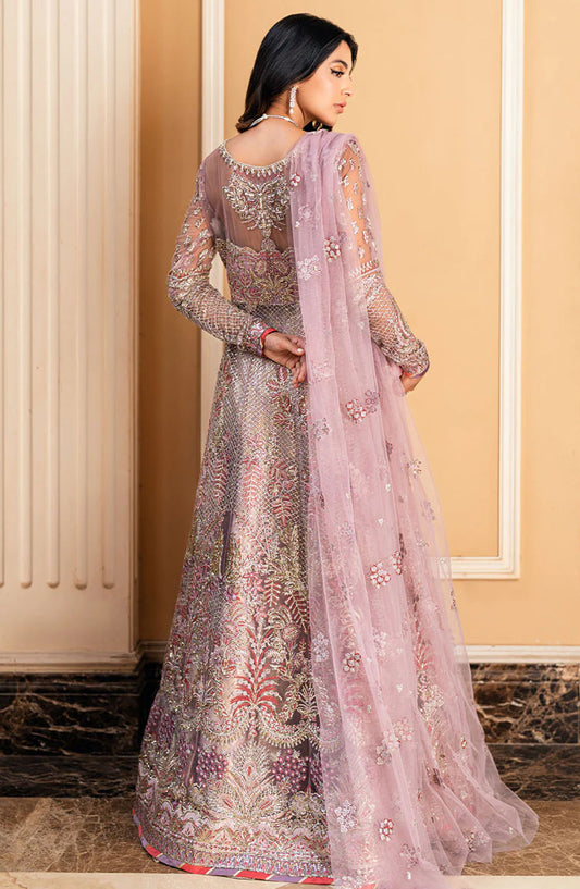 Mushq Embroidered Net Unstitched 4 Piece - Waday - MQ25M - Purple - Formal Collection