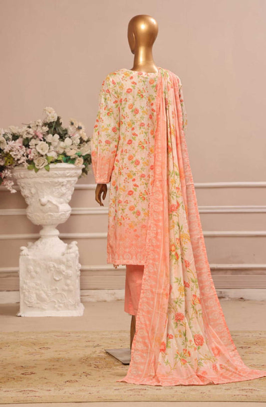 Bin Saeed Embroidered Lawn Stitched 3 Piece - WC 022 - BS25SM - Yellow - Summer Collection