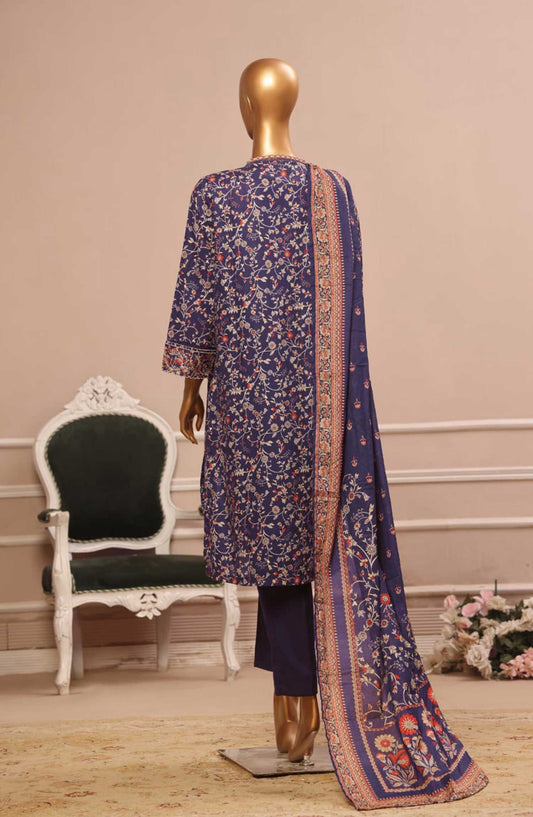 Bin Saeed Embroidered Lawn Stitched 3 Piece - WC 17 - BS25SM - Light Pink - Summer Collection