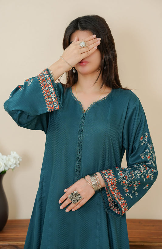 Amna Khadija Embroidered Jacquard Stitched 2 Piece Suit - WCPTD-01 - AM25WCPTD - Blue - Casual Collection