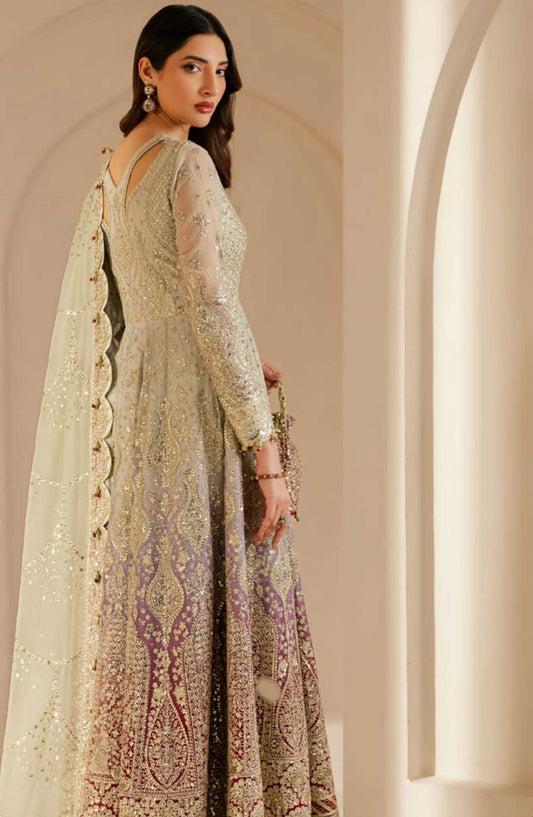 Jazmin Embroidered Chiffon Unstitched 3 Piece - WF 25 01 - JZ25W - Gold - Wedding Collection