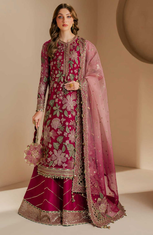 Jazmin Embroidered Chiffon Unstitched 3 Piece - WF 25 03 - JZ25W - Pink - Wedding Collection
