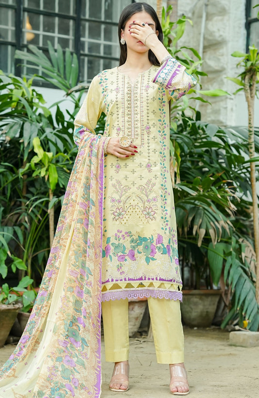 Soirees by Maryum Maniya Embroidered Lawn Unstitched 3 Piece Suit - SS-64 - MM25SS7 - Off White - summer Collection