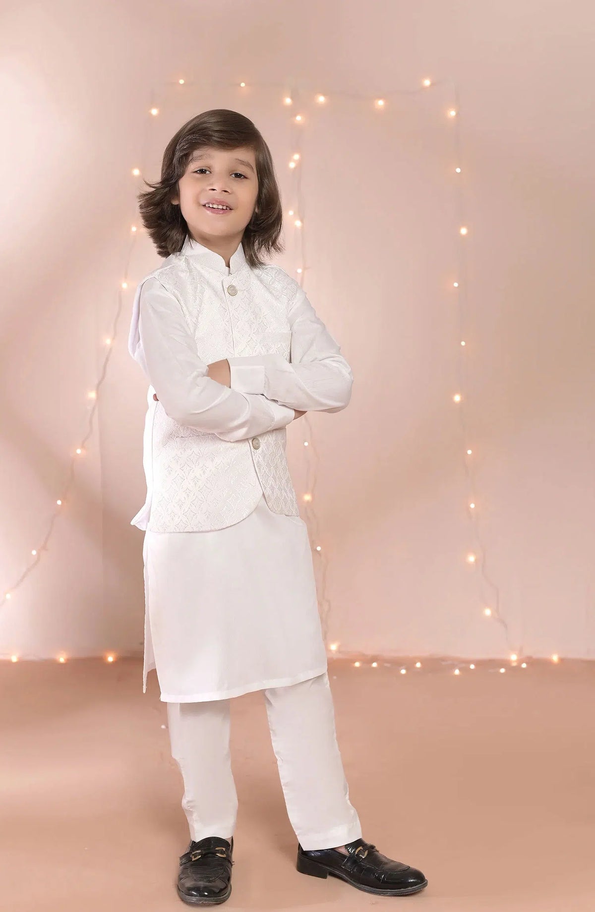 Exclusive 14th August Collection By Hassan Jee - White waistcoat Suit - V29