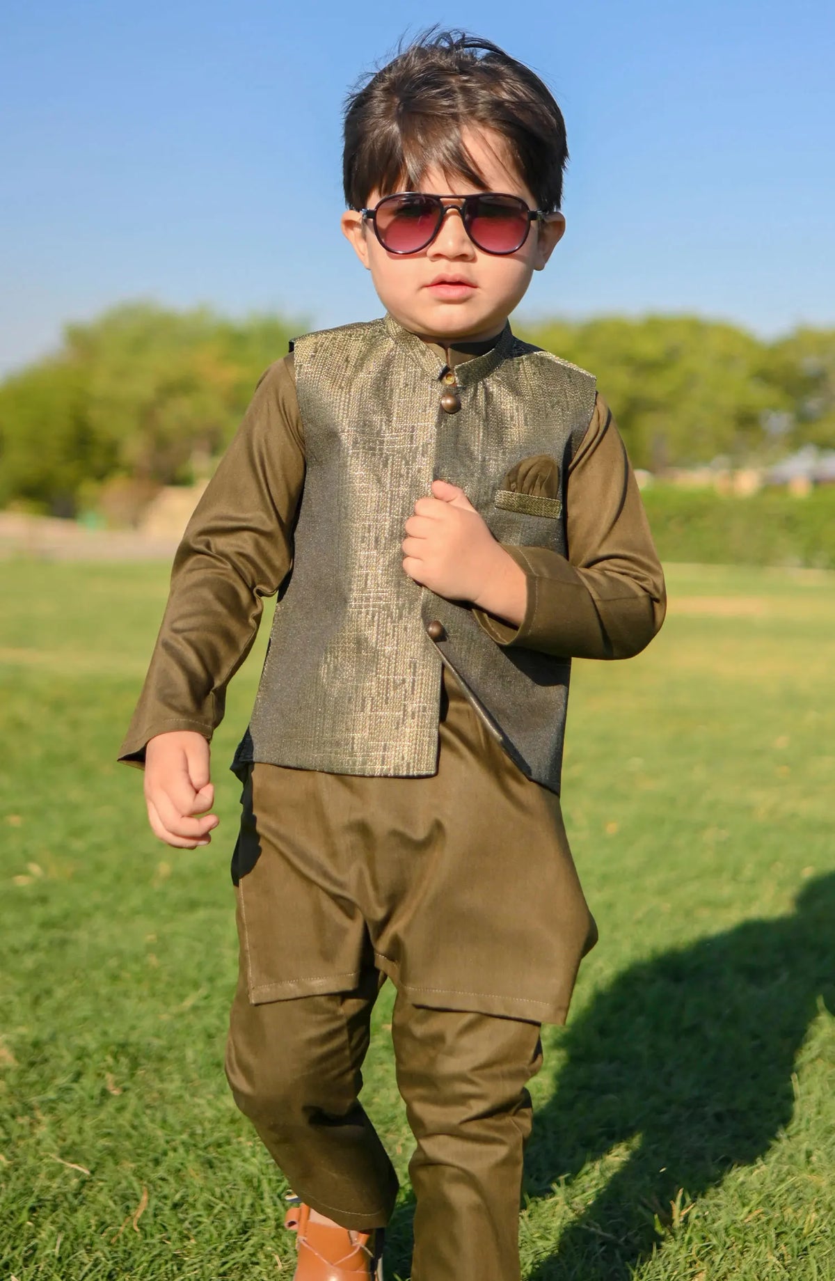 Exclusive Wasit Coat with Shalwar Kameez Collection By Hassan Jee - WKS 021