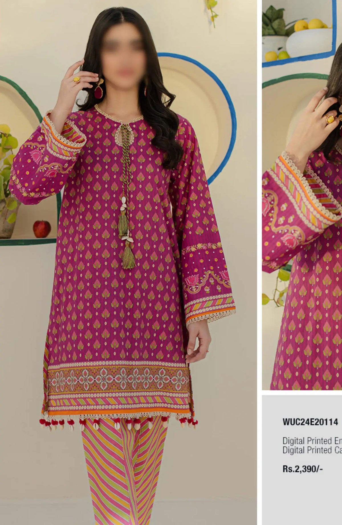 Zellbury Unstitched Cambric Collection 2024 - WUC24E20114