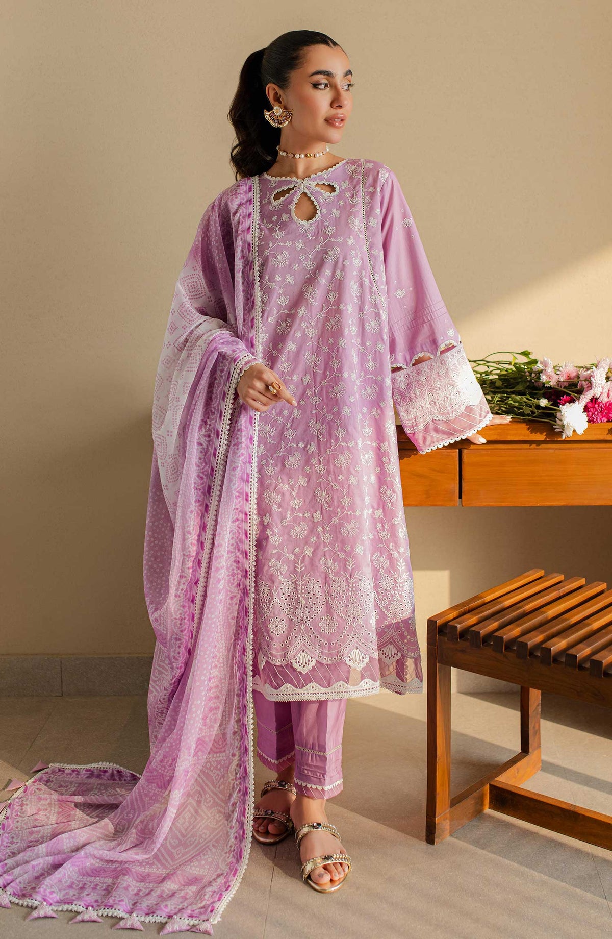 Zellbury Embroidered Cotton Unstitched 3 Piece - WUC 24E 30703 - ZB25C - Purple - Summer Collection