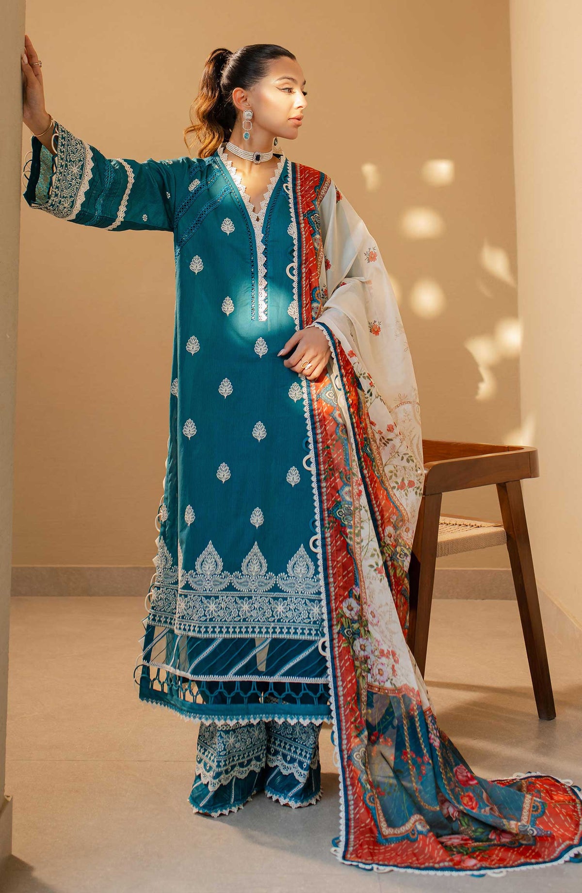 Zellbury Embroidered Cotton Unstitched 3 Piece - WUC 24E 30705 - ZB25C - Blue - Summer Collection