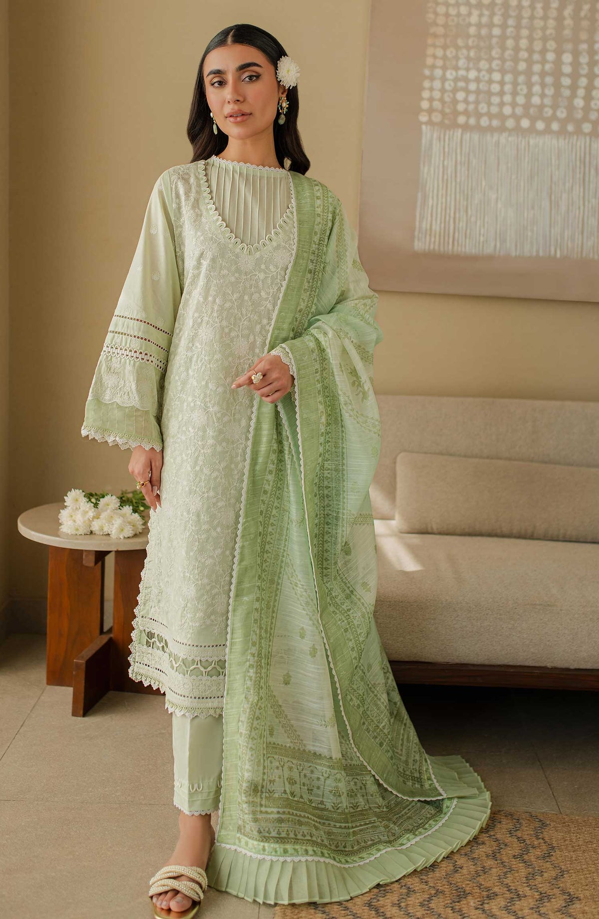 Zellbury Embroidered Cotton Unstitched 3 Piece - WUC 24E 30706 - ZB25C - Green - Summer Collection