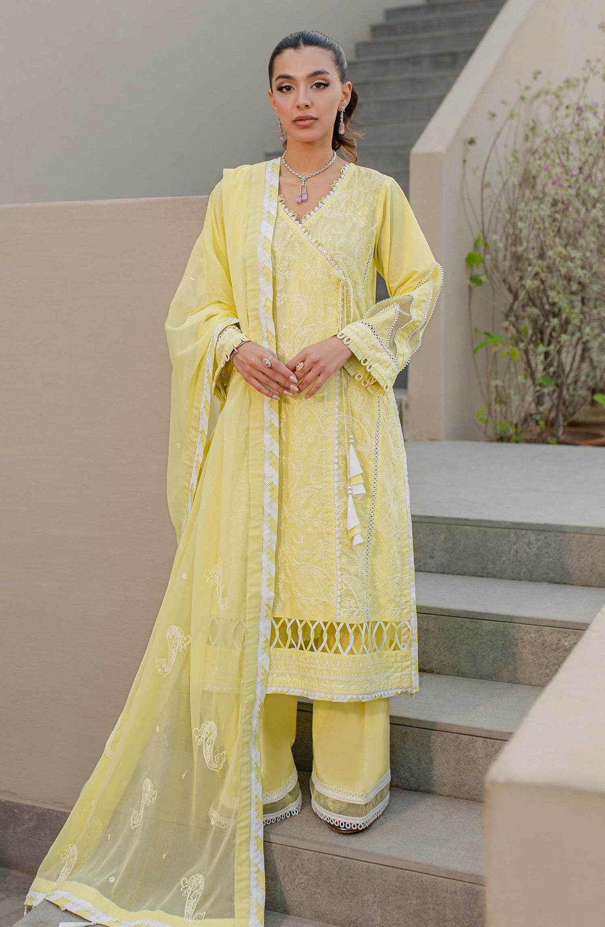 Zellbury Embroidered Cotton Unstitched 3 Piece - WUC 24E 30707 - ZB25C - Creamy Yellow - Summer Collection