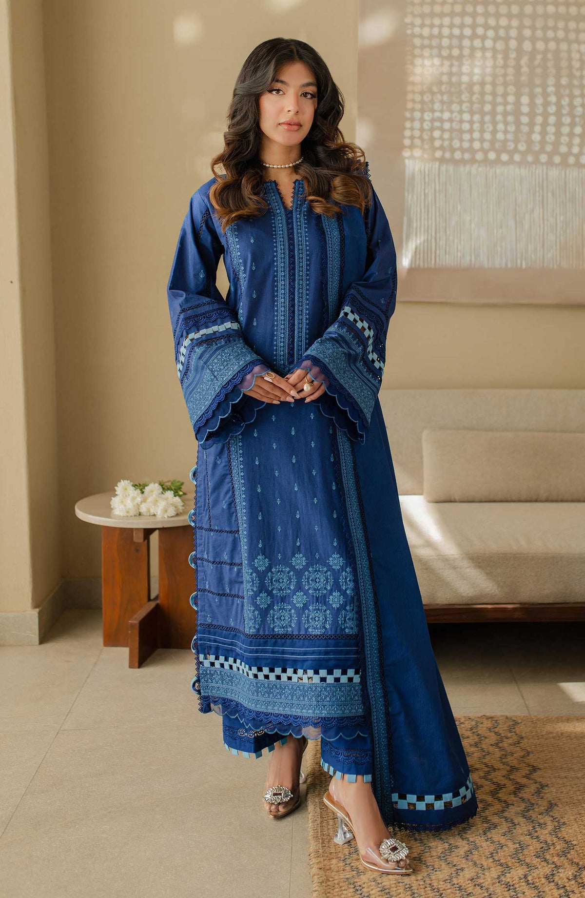 Zellbury Embroidered Cotton Unstitched 3 Piece - WUC 24E 30711 - ZB25C - Blue - Summer Collection