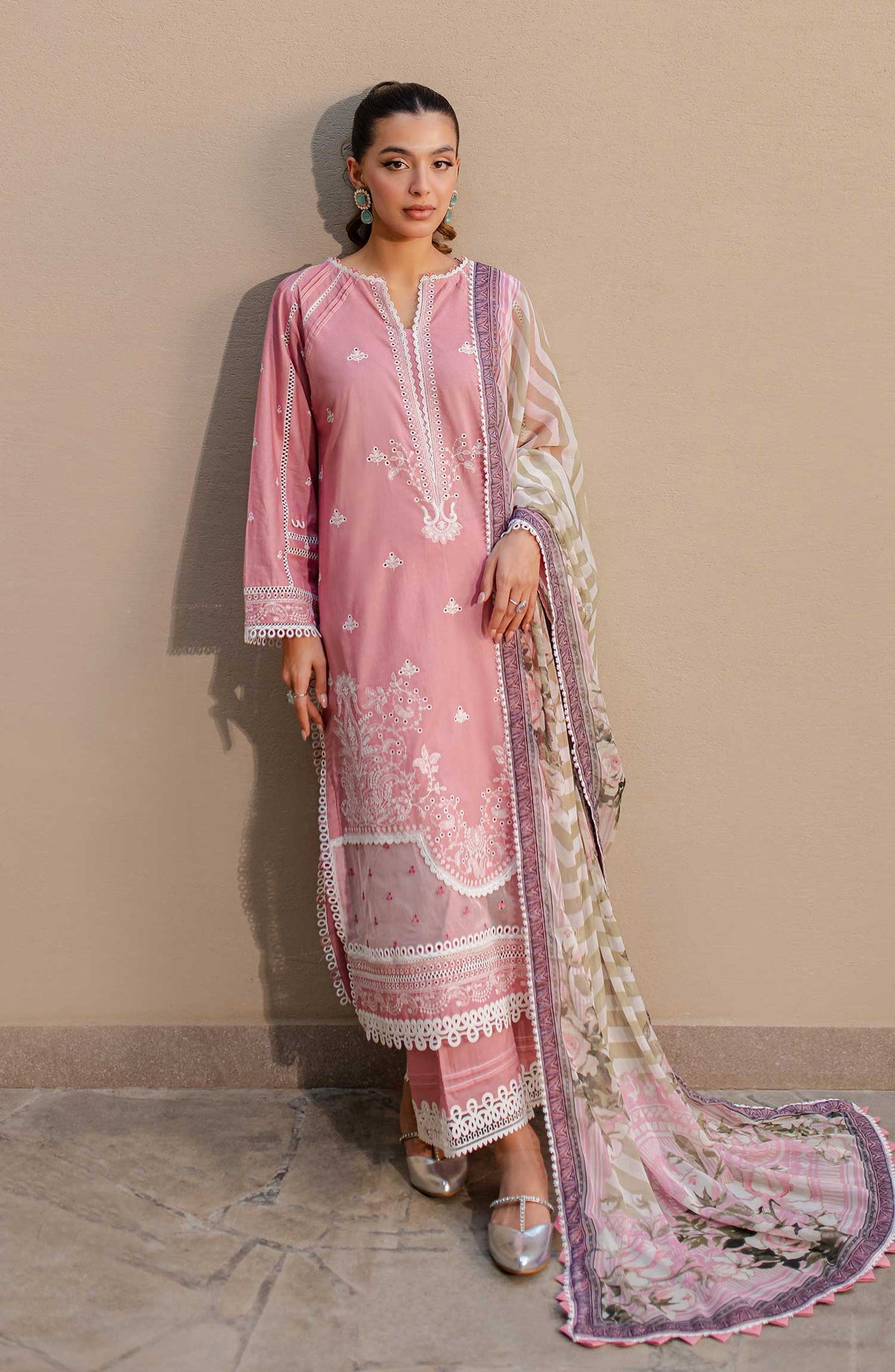 Zellbury Embroidered Cotton Unstitched 3 Piece - WUC 24E 30712 - ZB25C - Light Pink - Summer Collection