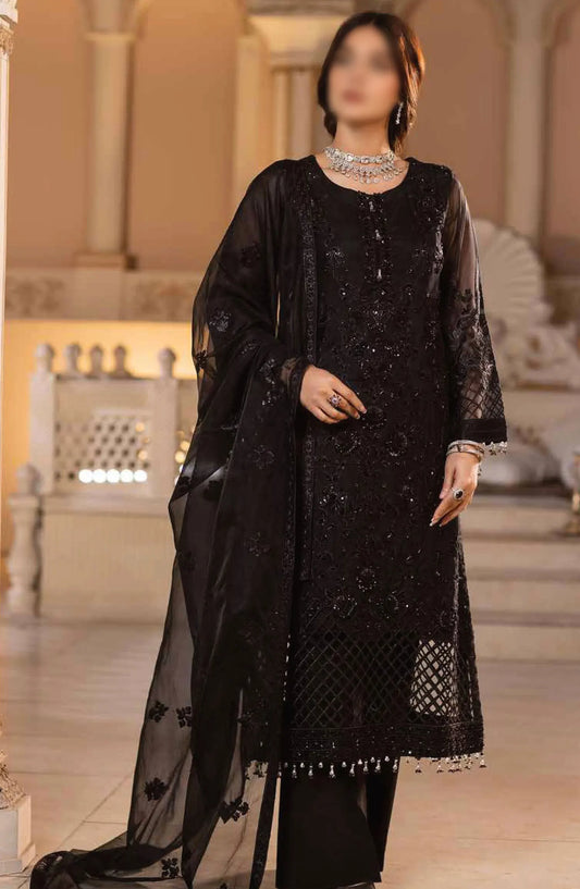 Zarsha By Flossie Luxury Chiffon Vol 03 2024 - Z 308 Charcoal Black