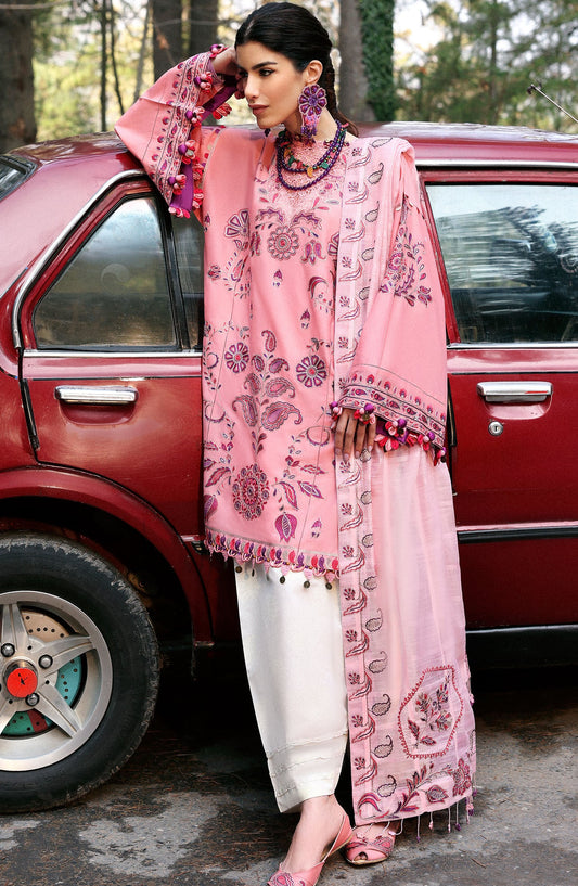 Neelum by Zaha Embroidered Lawn Unstitched 3 Piece Suit - ZL25-09 B ZARIAH - ZAH25NL - Pink - Summer Collection