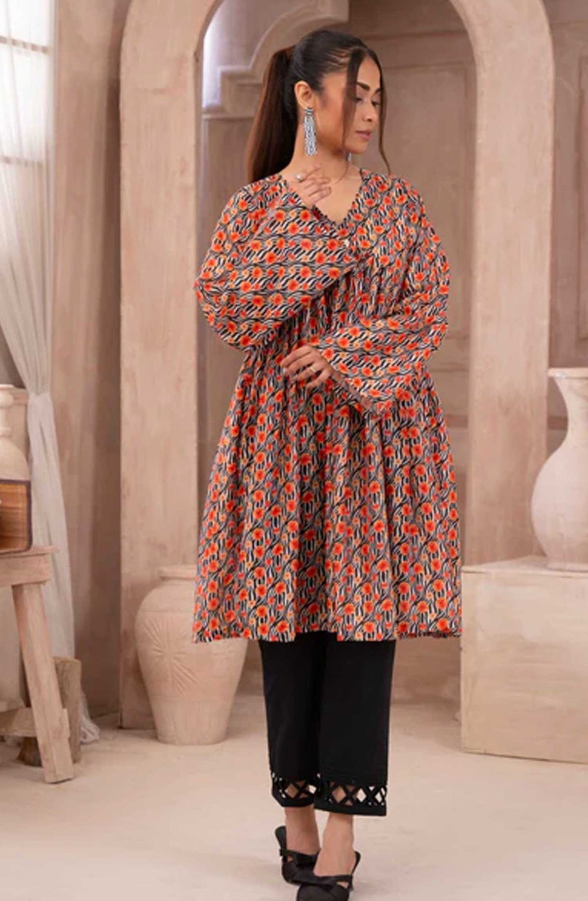 Ayla Studio Printed Swiss Lawn Stitched 2 Piece - Zebra Blooming - AY25CO2PC - Casual Collection