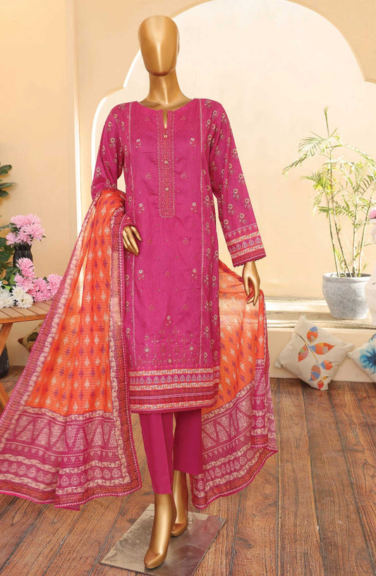 Zouk by HZ Textile Embroidered Lawn Unstitched 3 Piece - ZEC 158 - HZ25Z - Purple - Summer Collection