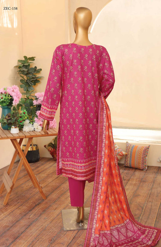 Zouk by HZ Textile Embroidered Lawn Unstitched 3 Piece - ZEC 158 - HZ25Z - Purple - Summer Collection